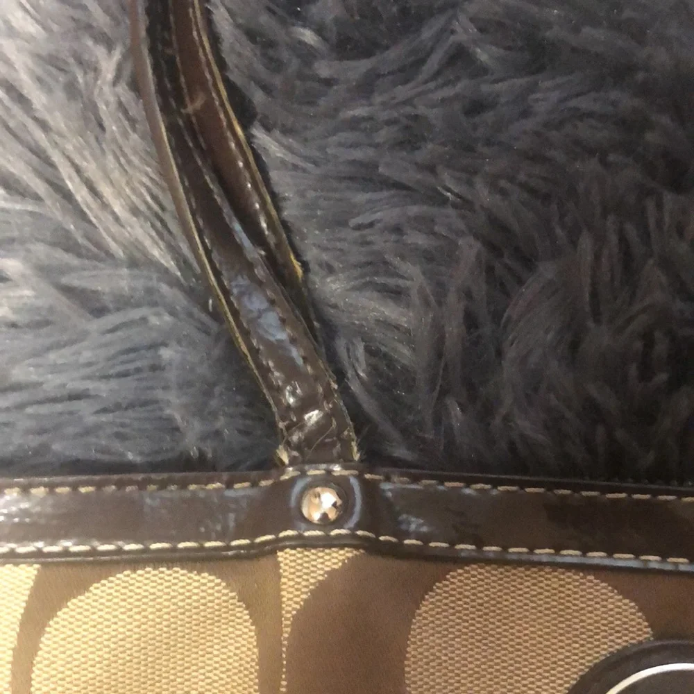 Coach Legacy Stripe Signature Tan and Brown Shoulder Bag